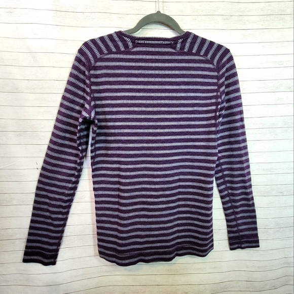 SMARTWOOL 100% MERINO WOOL 250 MIDWEIGHT BASE LAYER PURPLE STRIPE, SZ LARGE - Picture 8 of 13
